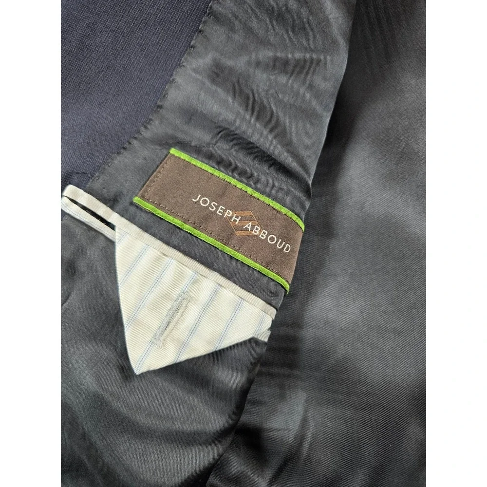 Joseph Abboud Loro Piana Suit Mens 48R 2 Piece Pants 42x27 Navy Blue Wool USA